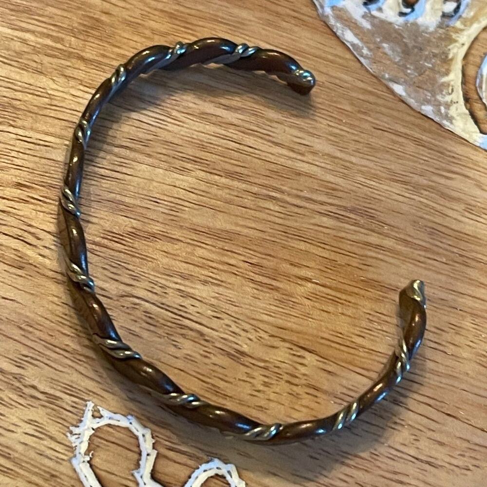 Handmade Copper and Silver Bangle Bracelet